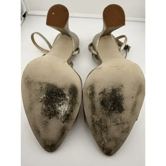 Steve Madden Beki Sandal in Gold Color 4.25" Heel - Women's Size 10 - Picture 8 of 9